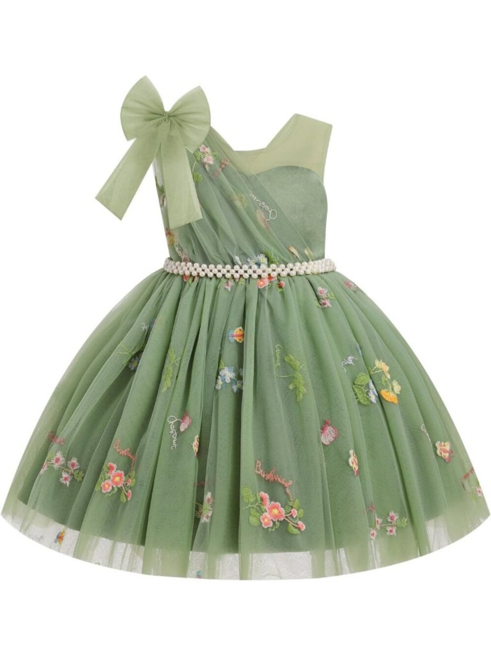 Floral Embroidery Toddler Dress | Baby Girl Birthday Party Dress | Cute Flower